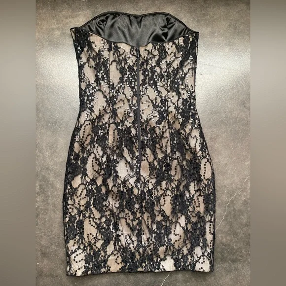 Jessica McClintock Black and Cream Lace Dress - SIZE 8 ✨ LIKE NEW ✨ - Picture 8 of 8